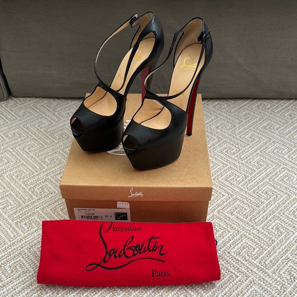 Christian Louboutin Black Peep Toe Heels
